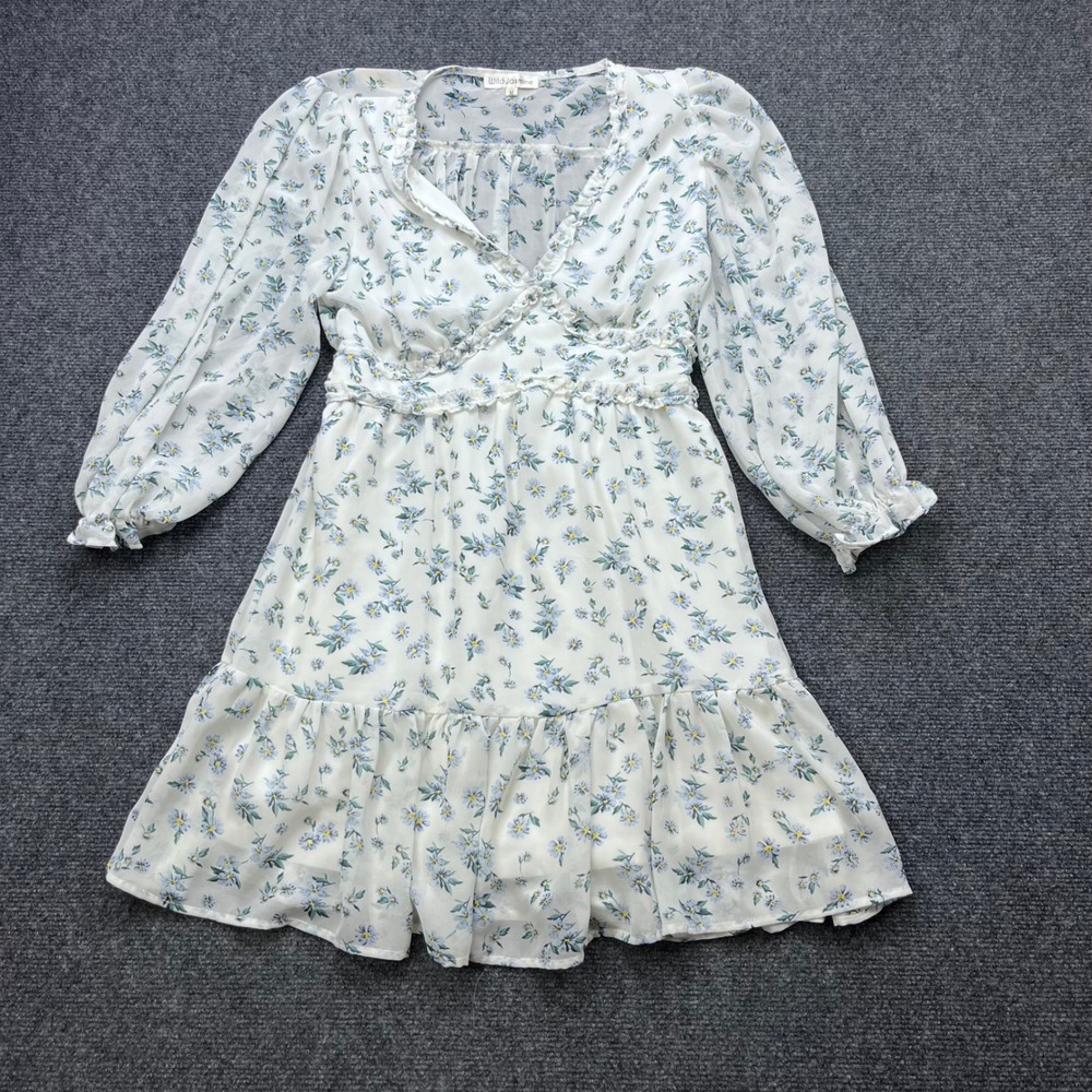 Wild Jasmine Cottagecore Floral Ruffle Smocked Tiered Mini Dress